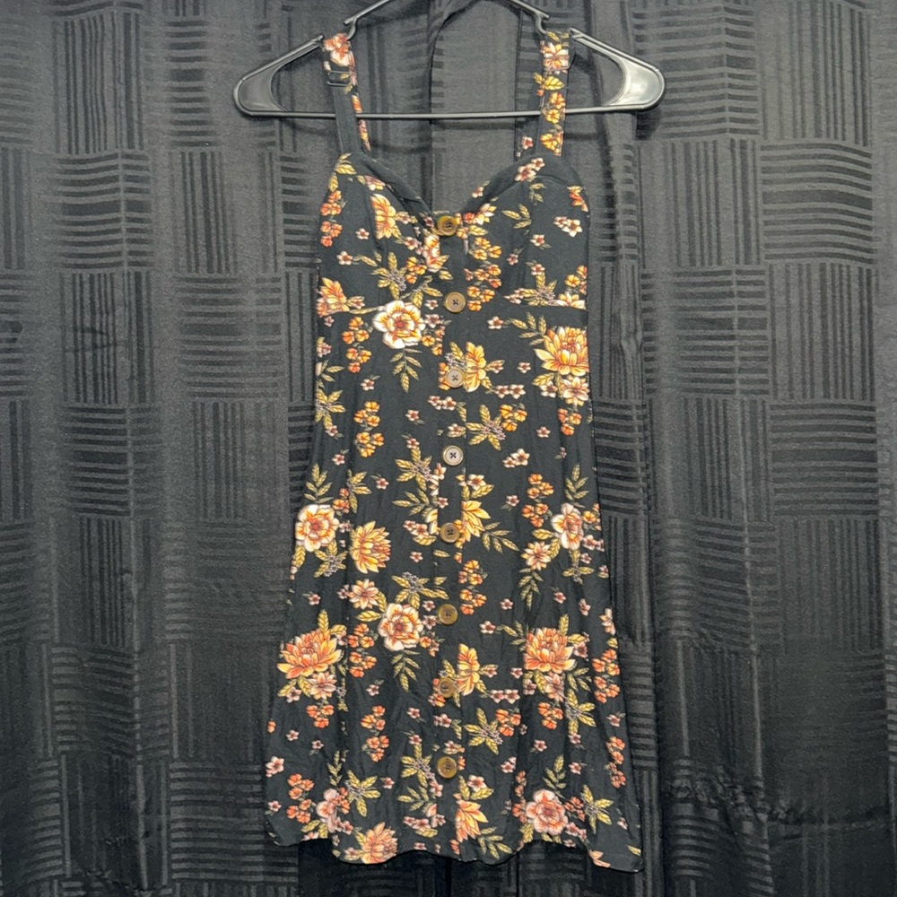 No Boundaries Black Floral Mini Dress